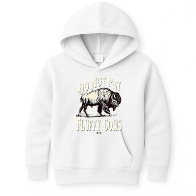 Funny Vintage Do Not Pet the Fluffy Cows American Bison Kids Hoodie