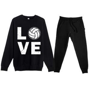 Funny Volleyball Design For Ball Volleyball Player Premium Crewneck Sweatsuit Set