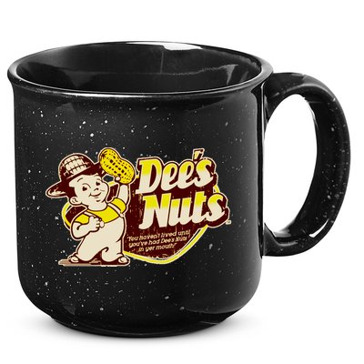 Funny Vintage Dee's Nuts Logo 15oz Campfire Ceramic Mug