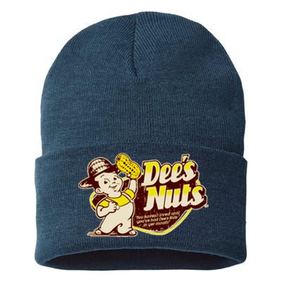 Funny Vintage Dee's Nuts Logo Sustainable Knit Beanie