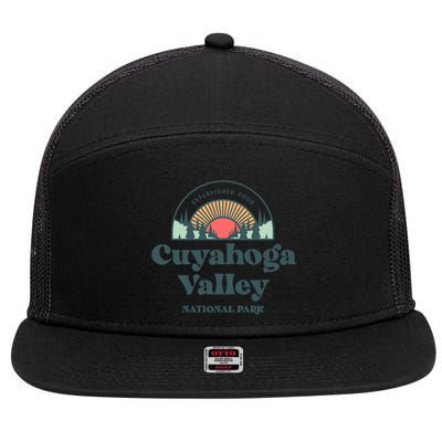 Family Vacation Design Cute Gift Retro Cuyahoga Valley National Park Gift 7 Panel Mesh Trucker Snapback Hat