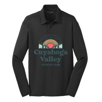 Family Vacation Design Cute Gift Retro Cuyahoga Valley National Park Gift Silk Touch Performance Long Sleeve Polo