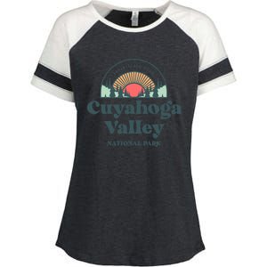 Family Vacation Design Cute Gift Retro Cuyahoga Valley National Park Gift Enza Ladies Jersey Colorblock Tee