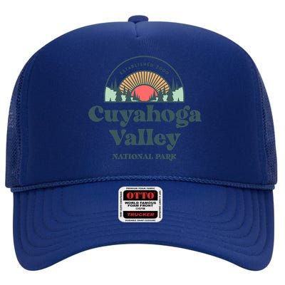 Family Vacation Design Cute Gift Retro Cuyahoga Valley National Park Gift High Crown Mesh Back Trucker Hat