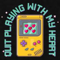 Funny Valentines Day Quit Playing With My Heart Retro Video Game Fan Ladies PosiCharge Tri-Blend Wicking Tank