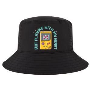 Funny Valentines Day Quit Playing With My Heart Retro Video Game Fan Cool Comfort Performance Bucket Hat