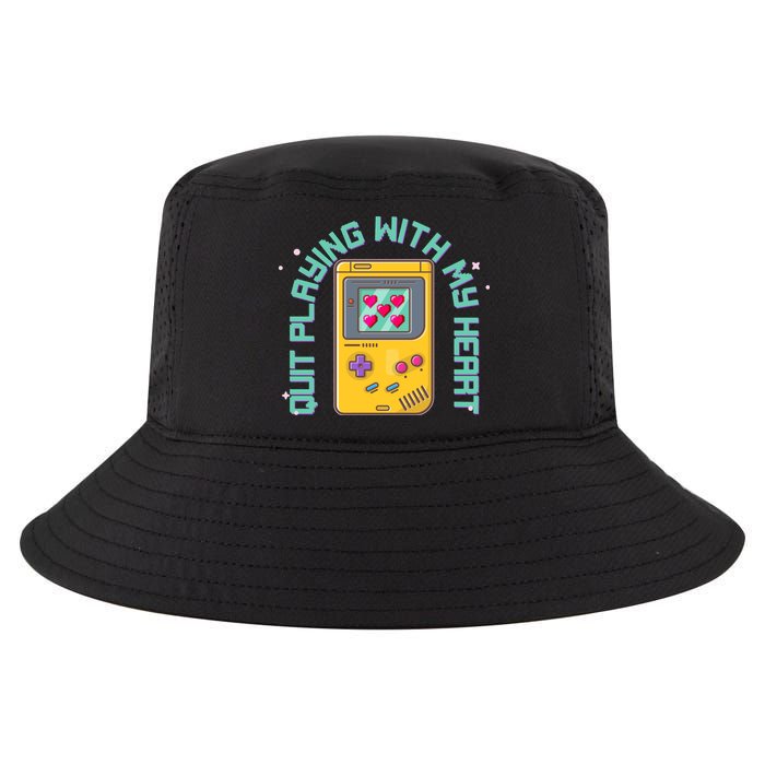 Funny Valentines Day Quit Playing With My Heart Retro Video Game Fan Cool Comfort Performance Bucket Hat