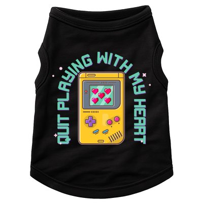 Funny Valentines Day Quit Playing With My Heart Retro Video Game Fan Doggie Tank
