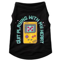 Funny Valentines Day Quit Playing With My Heart Retro Video Game Fan Doggie Tank
