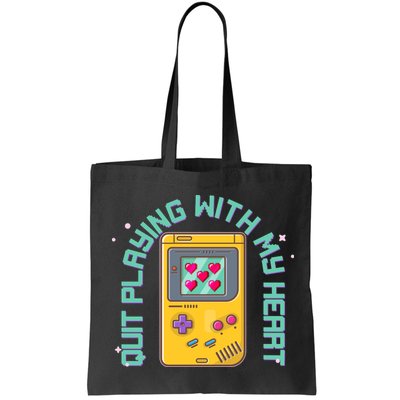 Funny Valentines Day Quit Playing With My Heart Retro Video Game Fan Bag