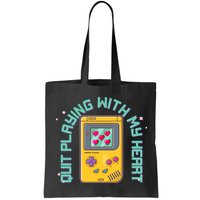 Funny Valentines Day Quit Playing With My Heart Retro Video Game Fan Bag