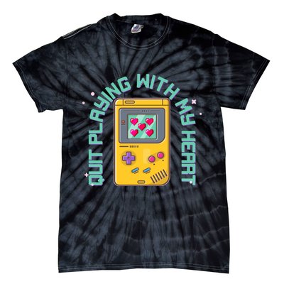 Funny Valentines Day Quit Playing With My Heart Retro Video Game Fan Tie-Dye T-Shirt