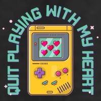 Funny Valentines Day Quit Playing With My Heart Retro Video Game Fan Golf Towel