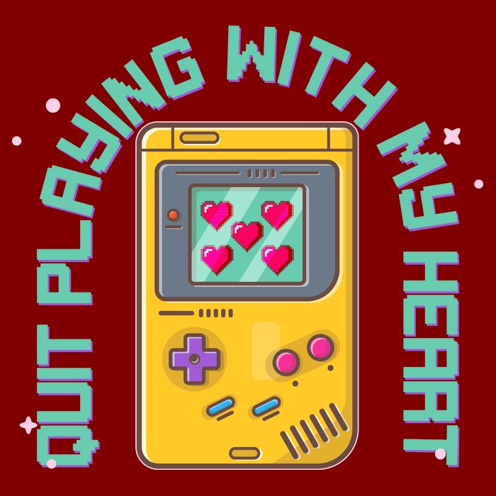 Funny Valentines Day Quit Playing With My Heart Retro Video Game Fan Full-Length Apron With Pockets