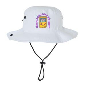 Funny Valentines Day Quit Playing With My Heart Retro Video Game Fan Legacy Cool Fit Booney Bucket Hat