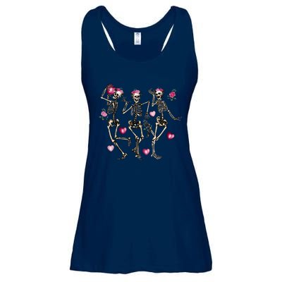 Funny Valentines Day Dancing Skeleton Valentines Ladies Essential Flowy Tank