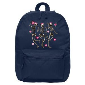 Funny Valentines Day Dancing Skeleton Valentines 16 in Basic Backpack