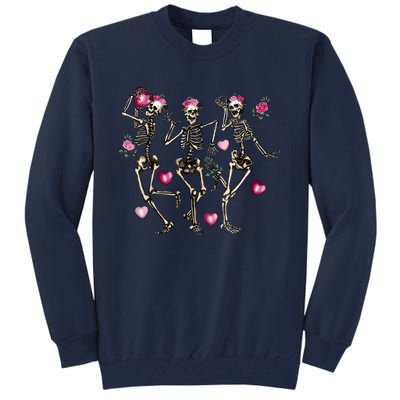 Funny Valentines Day Dancing Skeleton Valentines Tall Sweatshirt