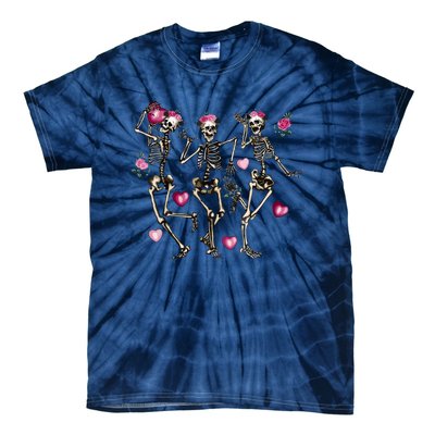 Funny Valentines Day Dancing Skeleton Valentines Tie-Dye T-Shirt