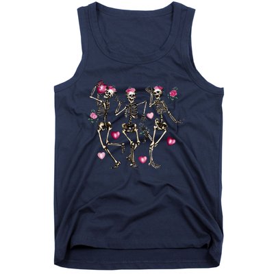 Funny Valentines Day Dancing Skeleton Valentines Tank Top