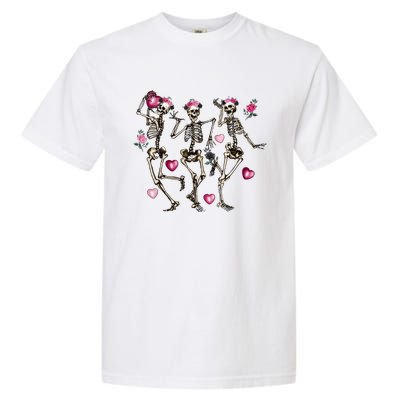 Funny Valentines Day Dancing Skeleton Valentines Garment-Dyed Heavyweight T-Shirt