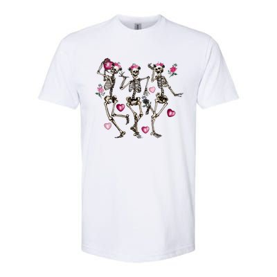 Funny Valentines Day Dancing Skeleton Valentines Softstyle CVC T-Shirt