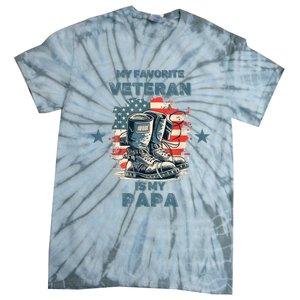 Father Veterans Day My Favorite Veteran Is My Papa Tie-Dye T-Shirt