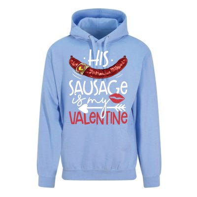 Funny Valentines Day His Sausage Is My Valentine Adult Gift Unisex Surf Hoodie