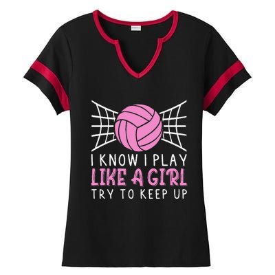 Funny Volleyball Design For Women Volleyball Player Ladies Halftime Notch Neck Tee