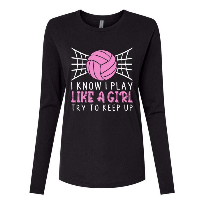 Funny Volleyball Design For Women Volleyball Player Womens Cotton Relaxed Long Sleeve T-Shirt