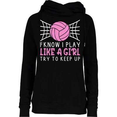 Funny Volleyball Design For Women Volleyball Player Womens Funnel Neck Pullover Hood