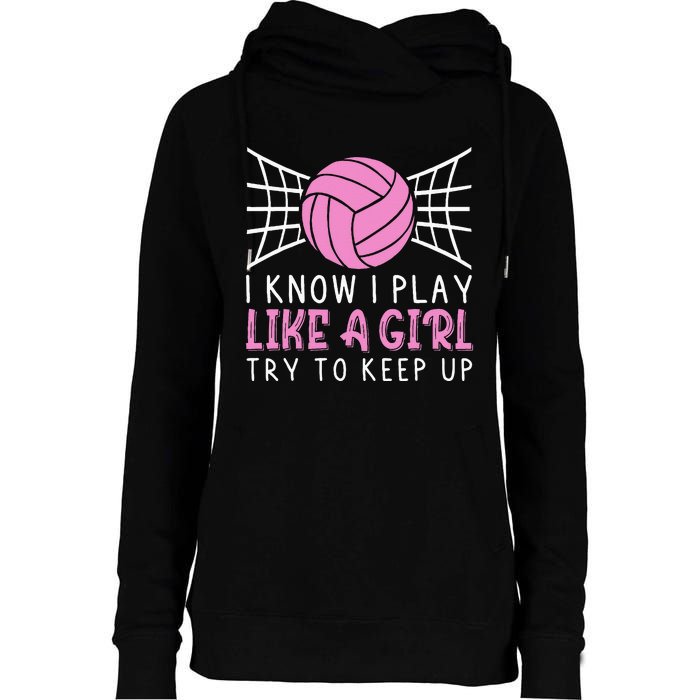 Funny Volleyball Design For Women Volleyball Player Womens Funnel Neck Pullover Hood