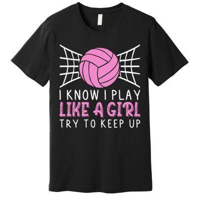 Funny Volleyball Design For Women Volleyball Player Premium T-Shirt