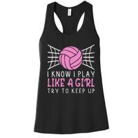 Funny Volleyball Design For Women Volleyball Player Women's Racerback Tank