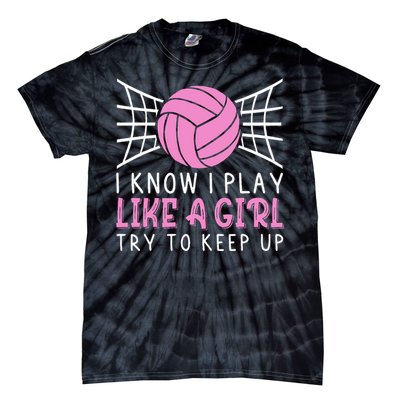 Funny Volleyball Design For Women Volleyball Player Tie-Dye T-Shirt