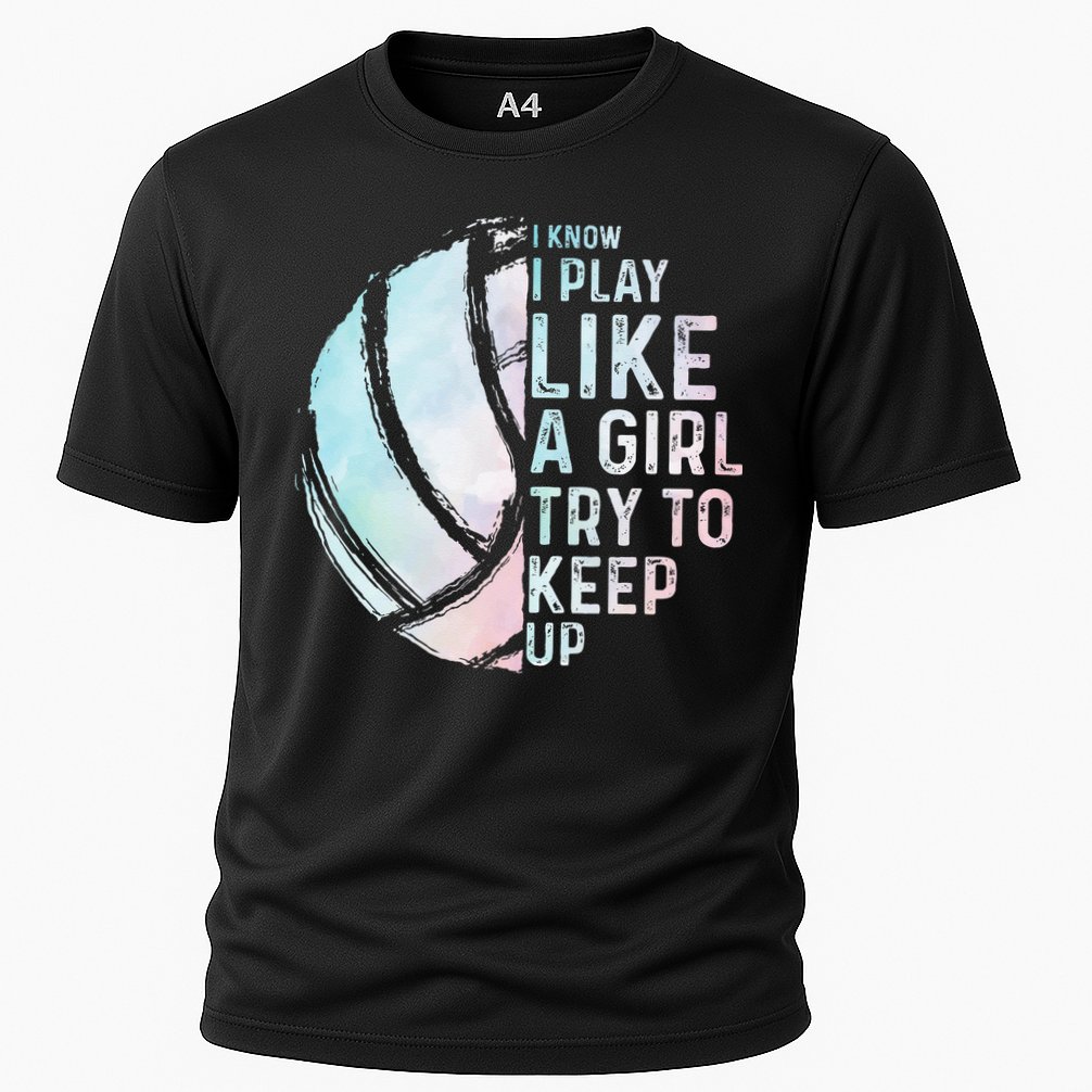 Funny Volleyball Design Women Teen Sports Lovers Cooling Performance Crew T-Shirt