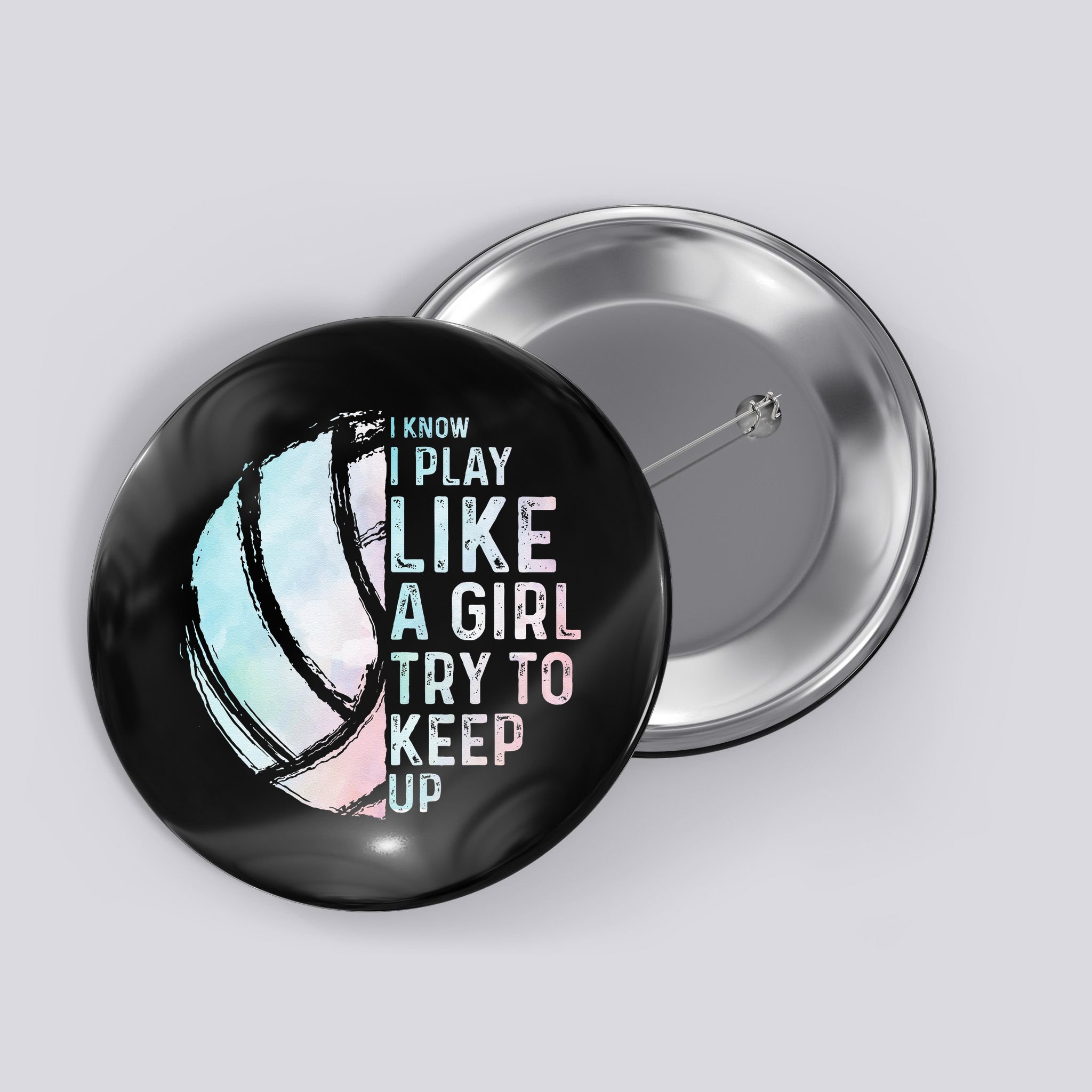 Funny Volleyball Design Women Teen Sports Lovers Button