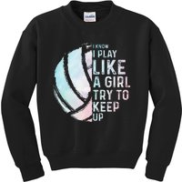 Funny Volleyball Design Women Teen Sports Lovers Kids Sweatshirt