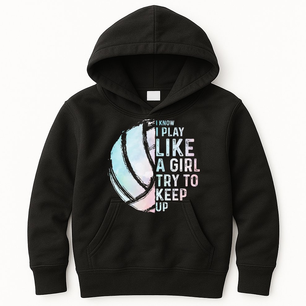 Funny Volleyball Design Women Teen Sports Lovers Kids Hoodie