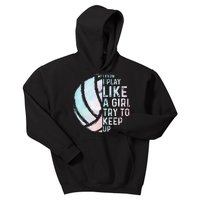 Funny Volleyball Design Women Teen Sports Lovers Kids Hoodie