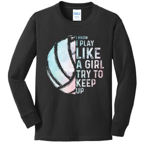 Funny Volleyball Design Women Teen Sports Lovers Kids Long Sleeve Shirt