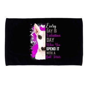 Funny Valentines Day Bull Terrier Mom Mother Cute Pink Bully Great Gift Microfiber Hand Towel