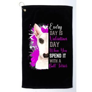 Funny Valentines Day Bull Terrier Mom Mother Cute Pink Bully Cool Gift Platinum Collection Golf Towel