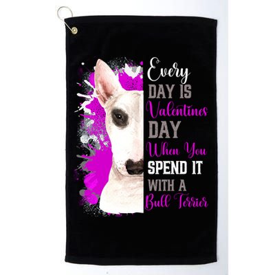 Funny Valentines Day Bull Terrier Mom Mother Cute Pink Bully Cool Gift Platinum Collection Golf Towel