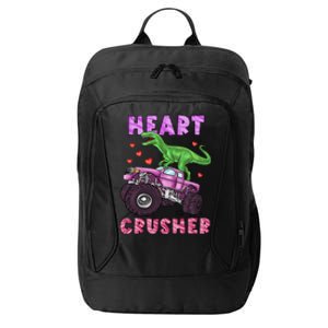 Funny Valentines Day Graphic Gift Heart Dinosaur Crusher Meaningful Gift City Backpack