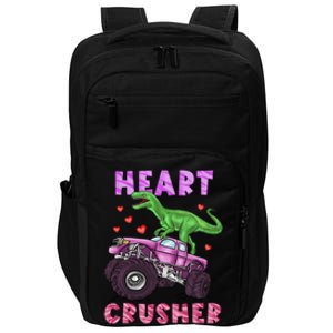 Funny Valentines Day Graphic Gift Heart Dinosaur Crusher Meaningful Gift Impact Tech Backpack