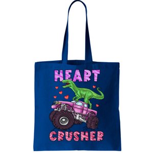 Funny Valentines Day Graphic Gift Heart Dinosaur Crusher Meaningful Gift Tote Bag