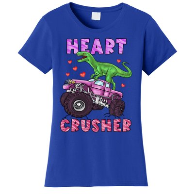 Funny Valentines Day Graphic Gift Heart Dinosaur Crusher Meaningful Gift Women's T-Shirt