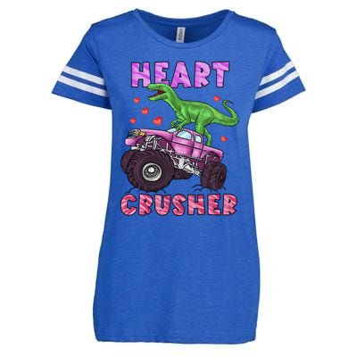 Funny Valentines Day Graphic Gift Heart Dinosaur Crusher Meaningful Gift Enza Ladies Jersey Football T-Shirt