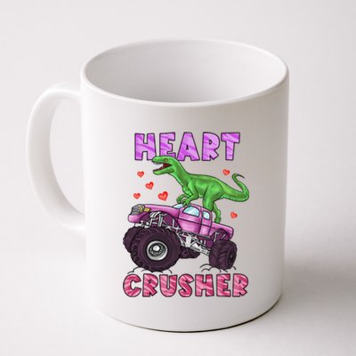 Funny Valentines Day Graphic Gift Heart Dinosaur Crusher Meaningful Gift Coffee Mug